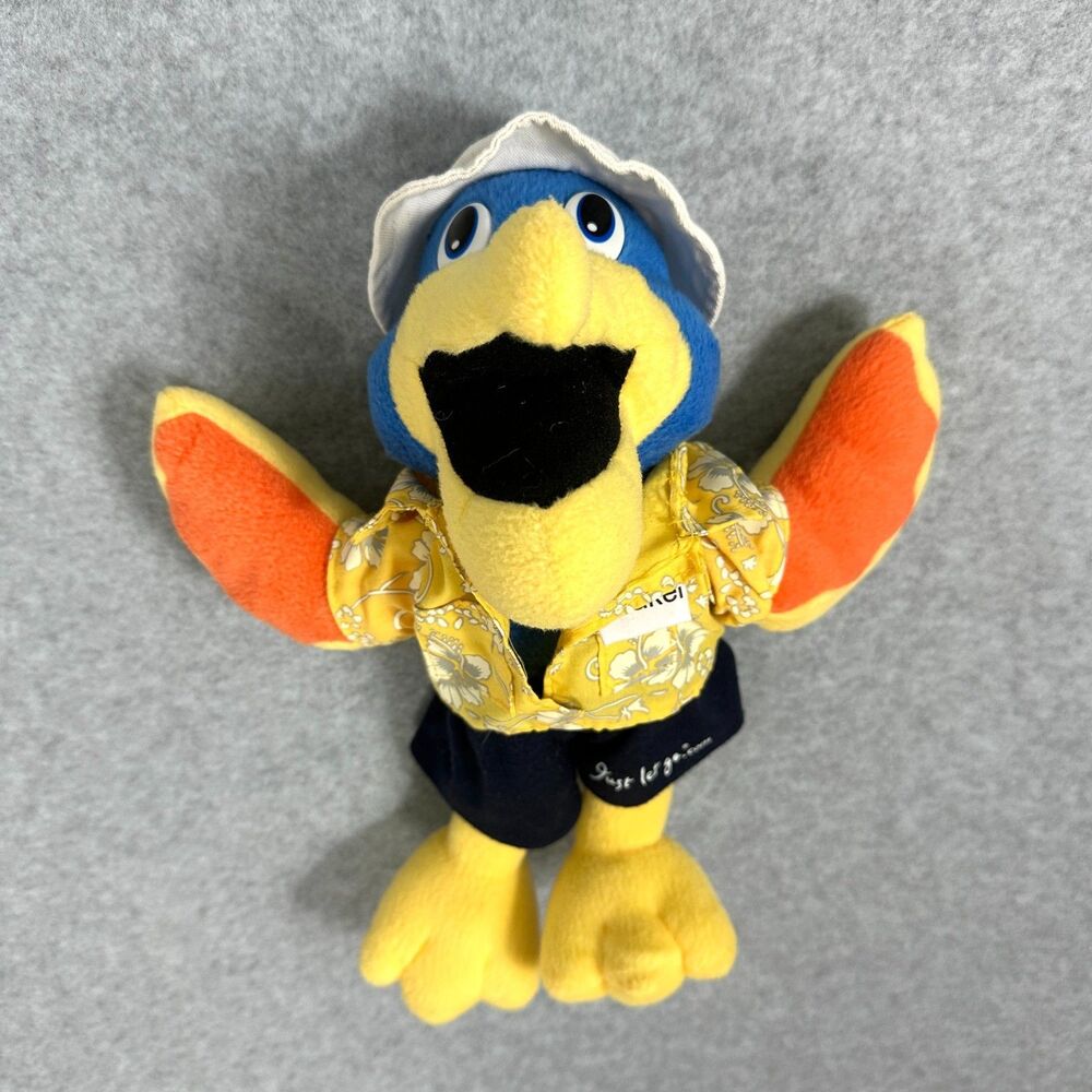 TRADEWINDS ISLAND RESORTS Just Let Go Beaker Pelican Mascot Hat 12" Yellow Bird